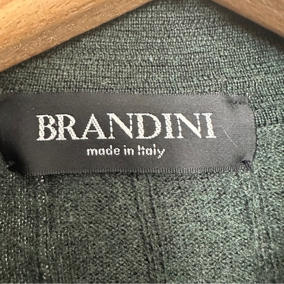Brandini Made In Italy Sweater Mens XL 100% Fine Merino Wool Pullover Green - Picture 5 of 11